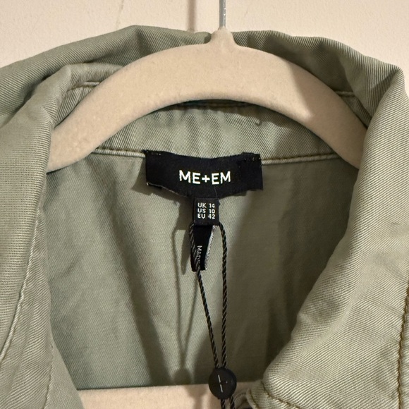 NWT Me + Em super soft utility jumpsuit sage green organic cotton size 10 - Picture 6 of 12